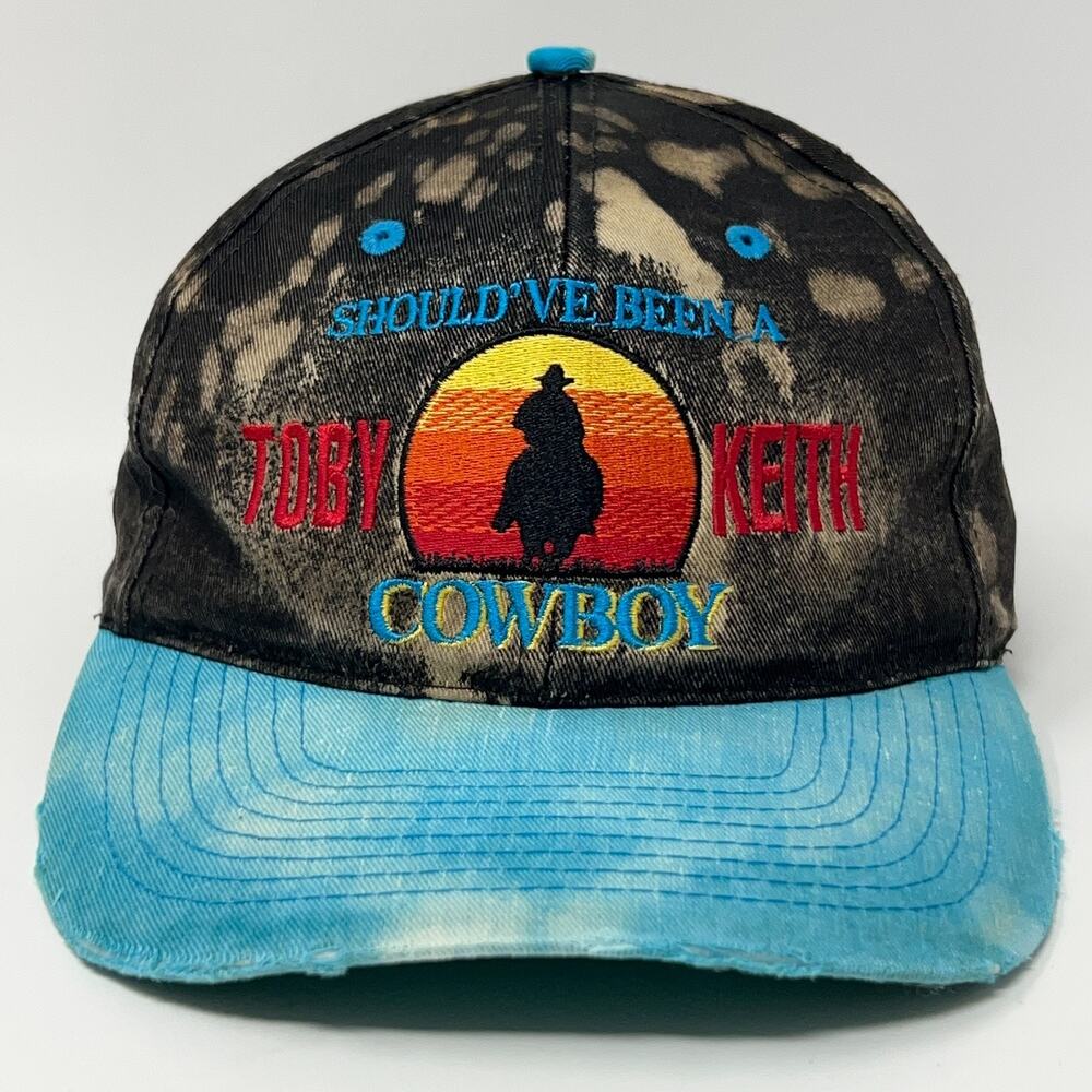 Vintage 90s Toby Keith Should've Been Cowboy Hat Baseball Cap Snapback Bleach